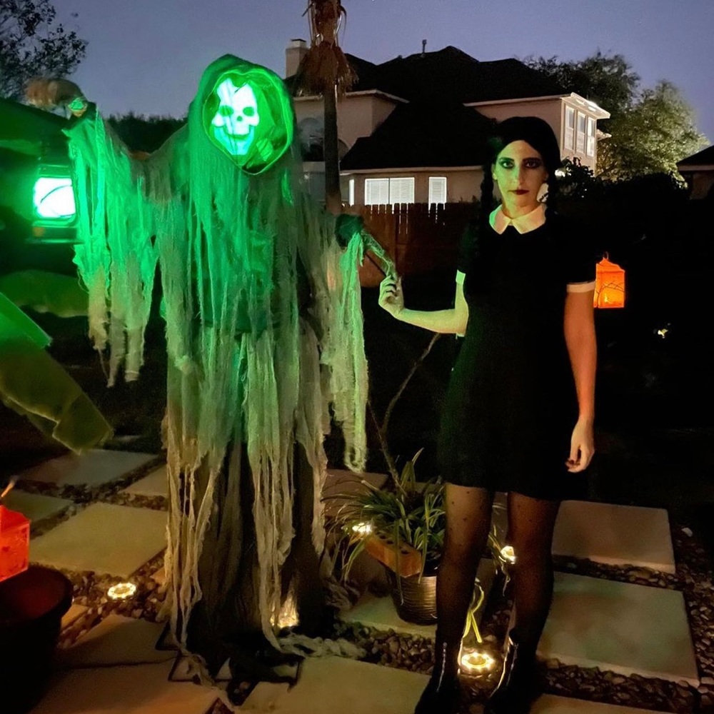 Wednesday Halloween costume dress+wig